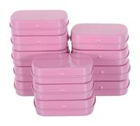 SOIMISS Mini Caja Metálica Rectangular con Bisagras y Tapa Color Rosa Doble Cara Tamaño 60X48X15 MM Set de 12 Unidades Caja Portátil de Hojalata para Almacenamiento y Organización en