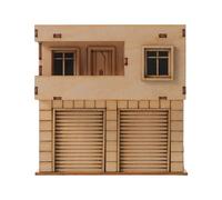 SOIMISS Mini Maqueta de Casa de Madera sin Pintar, Modelo para Mesa de Arena 4,3 X4,1 X3,2 , Kit de Construcción de Diorama Urbano, para Decoración y Escenas Callejeras