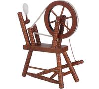 SOIMISS Miniatura Máquina de Bobinado Manual de Madera Vintage, Modelo Mini de Mueble para Casa de Juegos, Adorno Decorativo Clásico, Juguete Educativo para Manualidades