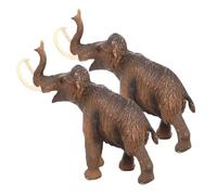 SOIMISS Modelo de Mamut de Vida Silvestre 2 Piezas, Figura Realista de Plástico, Juguetes Educativos para Preescolares, Decoración de Criaturas Prehistóricas, Simulación de Animales