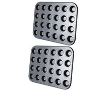 SOIMISS Molde para Hornear Muffins y Pudín Antiadherente 24 Cavidades Mini Acero Recubrimiento Resistente Pack de 2 Unidades Adecuado para Repostería Casera y Postres Saludables