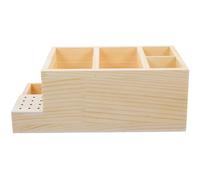 SOIMISS Organizador de Brocas para Uñas de Madera Grande, Caja de Almacenamiento para Cabezales de Pulido, Portabrocas Duradero y Ligero para Manicura en Salón y Uso Doméstico