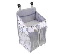 SOIMISS Organizador de Pañales para Cunas con Estampado de Animales del Zoológico, Colgante Multifuncional, Tela Suave para Ñiño, Almacenamiento Práctico para Guardería y Cambiador,