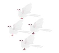 SOIMISS Palomas Blancas Artificiales Plumas Realistas, 4 Unidades, Diseño Alas Extendidas, Decorativas para Bodas, Navidad, Hogar y Fiestas, Adornos Navideños para Árbol y Arreglos