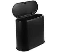SOIMISS Papelera de Diseño Ovalado para Cocina y Baño Basurero de Plástico Resistente para Reducidos Papelera Moderno Color Negro