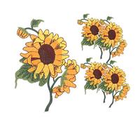 SOIMISS Parches Termoadhesivos Para Ropa Girasol Bordados, 5 Unidades, Diseños De Flores, Aplicables Algodón y Poliéster, Parches Para Planchar, Uso Moda y Manualidades