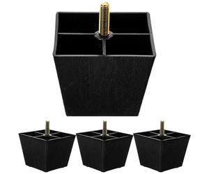 SOIMISS Patas Cuadradas Ajustables de 3 Pulgadas para Muebles Tornillos de 8Mm 4 Piezas para Sofás Sillas y Armarios Uso Interior
