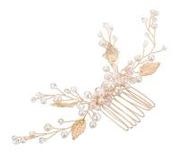 SOIMISS Peineta Cabello de Novia, Horquilla de Perla para Novia, Metal Dorado Perlas Falsas, Sujeta el Pelo sin Tirar, para Boda y Fiesta, para Mujeres y Damas Especiales