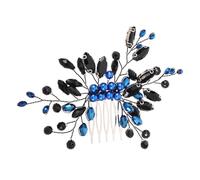 SOIMISS Peineta Vintage para Novia con Cristales Azules y Perlas Tocado Nupcial Ligero y Seguro para Bodas y Ocasiones Formales Accesorio Elegante de Pelo Retro