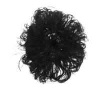 SOIMISS Peluca con Clip para Mujeres, Flequillo Falso de Fibra Negra, Cubre Calvas con Aspecto Realista para Uso Diario y Viajes