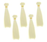 SOIMISS Peluca De Pelo Liso Para Muñecas 5 Piezas 15 Cm Resistente Al Calor Seda Sintética Diy Proyectos Escolares Color Caqui Oscuro