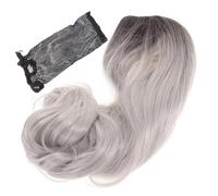 SOIMISS Peluca Degradada Larga y Rizada De Color Negro y Gris Peluca De Pelo Sintético Para Mujer Para Disfraces De Cosplay y Eventos De Anime