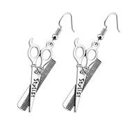 SOIMISS Pendientes Colgantes de Aleación en Forma de Peine y Tijeras para Mujer, 1 Par, Joyas Orejas, Accesorios de Moda Femeninos para Fiestas y Uso Diario