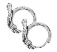 SOIMISS Pendientes de Plata S925 para Mujer, Diseño Serpiente Circonita Verde, Cierre de Bisagra, Tamaño Pequeño, Joyería Ligera y Moderna para Uso Diario y Ocasiones Obsequios