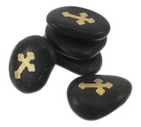 SOIMISS Piedras de Oración Naturales 5 Piezas 4-6 CM Cruces Grabadas Variadas Guijarros Religiosos para Suministros de Oración y Decoración Espiritual en Hogar y Espacios Interiores