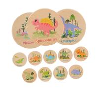 SOIMISS Piezas Ajedrez de Memoria de Dinosaurios Entrenamiento para IR al baño pequeños Juguetes de Dinosaurios Juego de Cartas de Memoria Juego de Memoria Madera