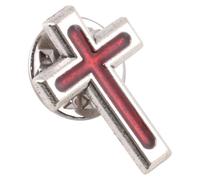 SOIMISS Pin de Comunión Cruz Esmaltada Roja Broche Pecho Ligero y Versátil Accesorio Religioso Católico Adecuado para Comuniones Bautizos y Eventos Cristianos