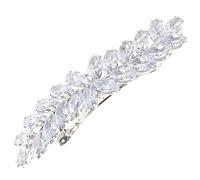 SOIMISS Pinza para Cabello con Diseño Cristales Horquilla de Resorte Plateada Accesorio Elegante para Mujeres Bodas y Fiestas para Recogidos y Peinados Semirrecogidos