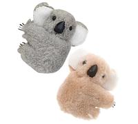 SOIMISS Pinzas Cabello De Koala De Peluche 2 Unidades Tamaño Pequeño Para Mujer Clips De Mandíbula Color Caqui y Gris Accesorio Diario y Ocasión Especial
