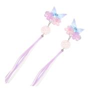 SOIMISS Pinzas Cabello Hanfu 2 Piezas Tamaño Mediano Estilo Retro para Niñas Decoración Morado y Rosa Accesorios Pelo Tocado Tradicional Chino