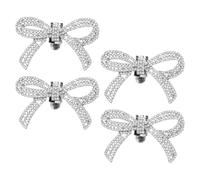 SOIMISS Pinzas Decorativas para Zapatos de Mujer 4 Piezas Gemas de Imitación y Diseño de Lazo Desmontable Clips para Tacones y Sandalias Accesorios Elegantes para Bodas y Fiestas