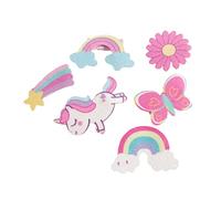 SOIMISS Pinzas Pelo De Unicornio Para Niñas, 6 Piezas, Horquillas Laterales De Purpurina Rosa, Accesorios De Pelo Infantiles De Piel Sintética Para Uso Diario y Fiesta