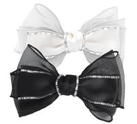 SOIMISS Pinzas Pelo Lazo de Tejido y Gemas de Imitación, Horquillas para Niñas y Mujeres, Ligeras y Clásicas para Ceremonias y Clubes Nocturnos, Pack de 2