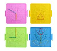 SOIMISS Placa de Uñas Creativa 4piezas para Tablero Matemático Doble Cara 14Cm Juguete Educativo Herramienta de Enseñanza para para Aprendizaje Casa y Escuela