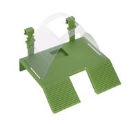 SOIMISS Plataforma Asoleamiento de Tortugas, Cubierta Antiescape con Rampa Doble Antideslizante, Muelle para Tortugas, Plástico, 19x16x14cm, Verde, para Tanque y Reptiles
