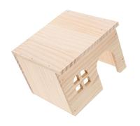 SOIMISS Plataforma de Alimentación y Casa de Madera para Hámsters Refugio Seguro con Diseño a Prueba de Escapes Fácil de Montar y Limpiar Espacio Funcional para Alimentación Pequeños