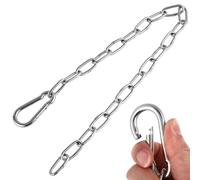 SOIMISS Poleas Gimnasio Cadena de Extensión Fitness para Tríceps y Hombros, Hierro Plata, Compatible Sistema y Máquina de Cable,
