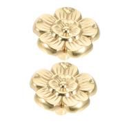 SOIMISS Pomos de Latón Dorado Diseño Floral para Cajones y Armarios 2 Unidades Tamaño Grande 35X20Mm Tiradores Decorativos Vintage para Muebles de Cocina Tocador y Baño