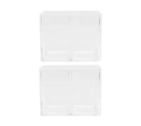 SOIMISS Portalápices Acrílico Transparente 2 Unidades Caja Organizadora Compacta para Pinceles Maquillaje y Bolígrafos Uso Escritorio Baño Compartimentos Cuadrados