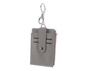 SOIMISS Portatarjetas de Identificación con Llavero Gris, Funda Transparente Vertical para Tarjeta de Transporte y Acceso, Diseño Ultradelgado para Uso Diario y Protección Eficaz