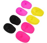 SOIMISS Protectores Auditivos de Silicona para Salón, Resistentes al Calor Agua, Tamaño Pequeño, 4 Pares en Colores Negro, Morado, Amarillo y Rosa Fucsia, Orejeras para Cuidado