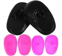 SOIMISS Protectores Auditivos de Silicona para Teñir el Cabello Resistentes al Calor Agua 3 Pares Negro Morado Rosa Orejeras para Salón de Belleza y Uso Personal