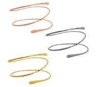 SOIMISS Pulsera Brazalete Metálico para Brazo Mujer 3 Piezas Minimalista Ajustable Rosa Dorado y Plata Moda Casual y Formal Tamaño Único