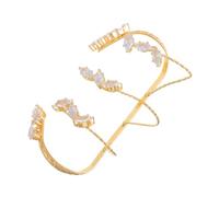 SOIMISS pulsera de circón carpeta organizadora carpeta de papel de prueba ligas de moda pulsera abierta bolso llavero pulsera de dijes de cristal pulsera de tobillo fondo de cobre Golden
