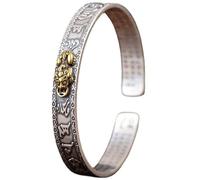 SOIMISS Pulsera De Hombre Con Seis Palabras Sagradas Brazalete Abierto Ajustable Pulsera Personalizada Para Hombre Dijes