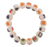 SOIMISS Pulsera Elástica de Cuentas Bodhi y Fichas de Mahjong (3 Caras 11x12 Mm) para Mujer, Pulsera Suerte Feng Shui, Joyería Unisex para Atraer Prosperidad y Buena Fortuna