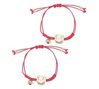 SOIMISS Pulsera Tejida a Mano de Cuerda Roja Ajustable, 2 Piezas para Parejas y Amigos, Pulsera de Protección y Suerte Estilo Diy, Accesorio de Moda para Estudiantes y Unión Social