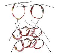 SOIMISS Pulseras Bohemias Tejidas a Mano Diseño de Fresa 12 Piezas Ajustables de Hilo y Cuerda para Mujer Colorido Étnico Artesanal para Fiestas y Uso Diario