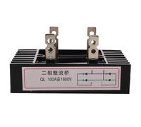 SOIMISS Rectificador de Puente de Diodos Metálicos 100a 1600v Bifásico con Disipador de Calor para Generador Monofásico Industrial, Módulo Rectificador de Alta Potencia para Conversión