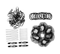 SOIMISS Red Invisible Cabello Negro con Tejido Transpirable, Duradero y Resistente para Moños de Ballet y Competiciones de Danza, Incluye 6 Redes, Horquillas y Bandas Elásticas
