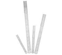 SOIMISS Regla de Acero Inoxidable Gruesa 4 Piezas 15/20/30/40 CM Doble Cara Escala Métrica y Pulgadas Herramienta de Medición Precisa para Dibujo Arquitectura E Ingeniería Uso