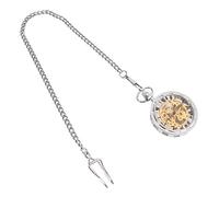 SOIMISS Reloj De Bolsillo Mecánico Vintage Plata Aleación Manual Hombre Uso Diario Diseño Hueco Clásico