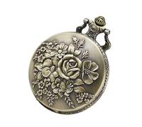 SOIMISS Reloj de Bolsillo Retro de Cuarzo Colgante de Aleación, Diseño Vintage de Rosa, Color Cobre Antiguo, Accesorio de Ropa para Hombre, Obsequio y Uso Diario, Tamaño Compacto