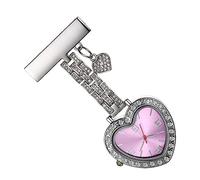 SOIMISS Reloj de Enfermera Clip, Bolsillo, Corazón, Aleación y Vidrio