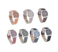 SOIMISS Reloj de Pulsera Correa Fina de Cuero Negro, Cuarzo Preciso, Elegante Casual para Mujer, Uso Diario, Diseño Minimalista y Tamaño Delgado