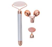SOIMISS Rodillo para Aliviar Eléctrico para Cristal de Jade y Rostro Estimular Aleación, Masajeador Tensión Muscular Producción de Colágeno Facial